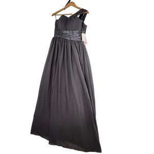 Prom Dress Bridesmaid One Shoulder Gray Women's Size 6